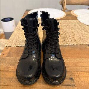 Michael Kors Black Lace-Up Combat Boots